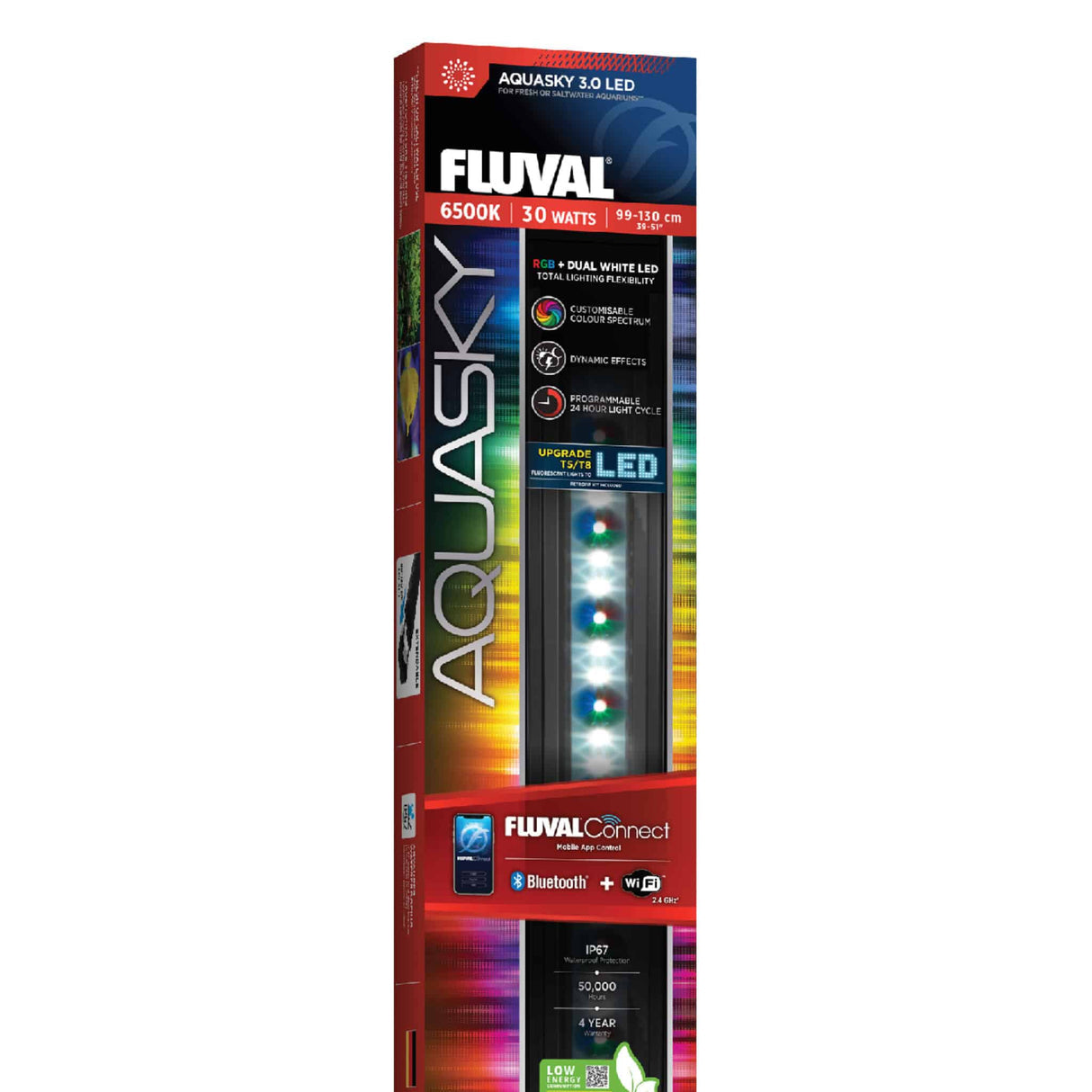 Fluval - Iluminación AquaSky LED RGB 3.0 de 30W (99-130,4 cm)