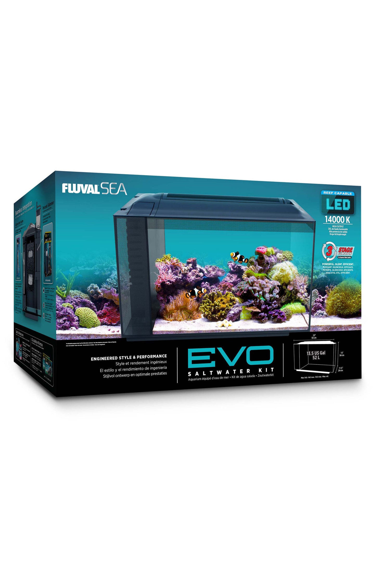 Acuario Marino FLUVAL EVO de 52 litros en Negro