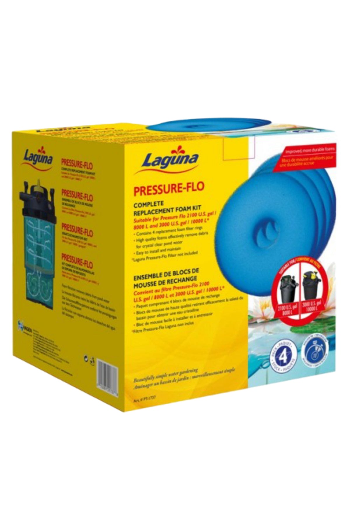 Laguna - Esponjas Para Pressure Flo 10000, 4 uds