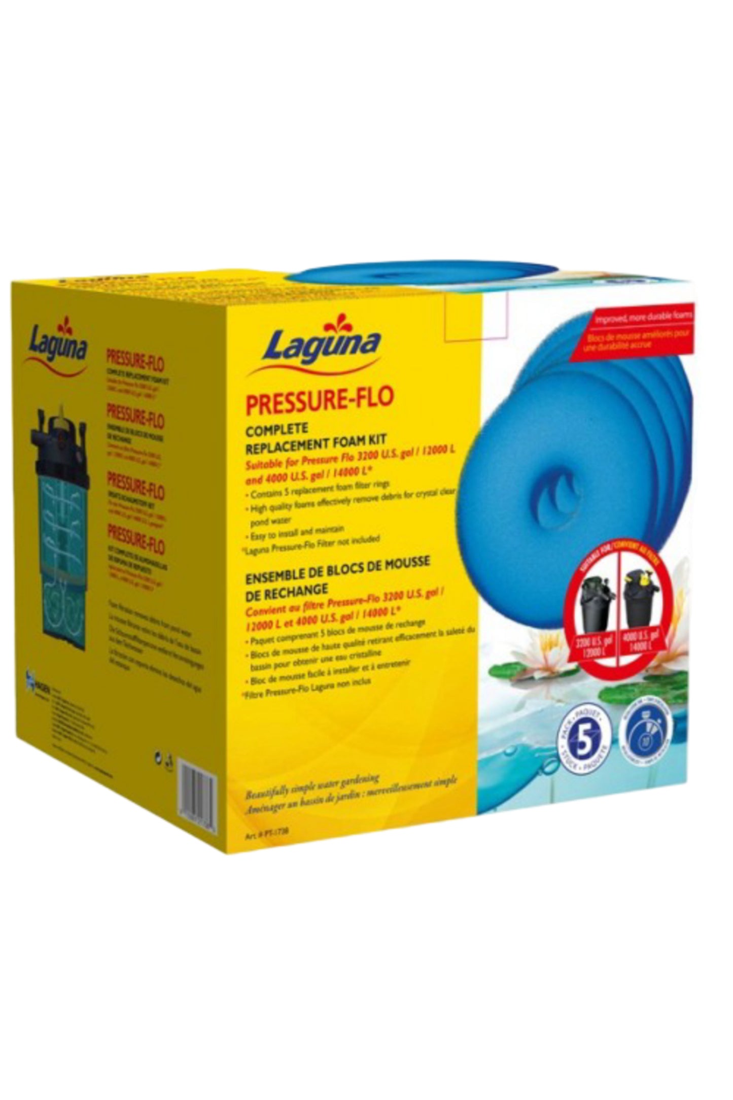 Laguna - Esponjas Para Pressure Flo 14000, 5 uds