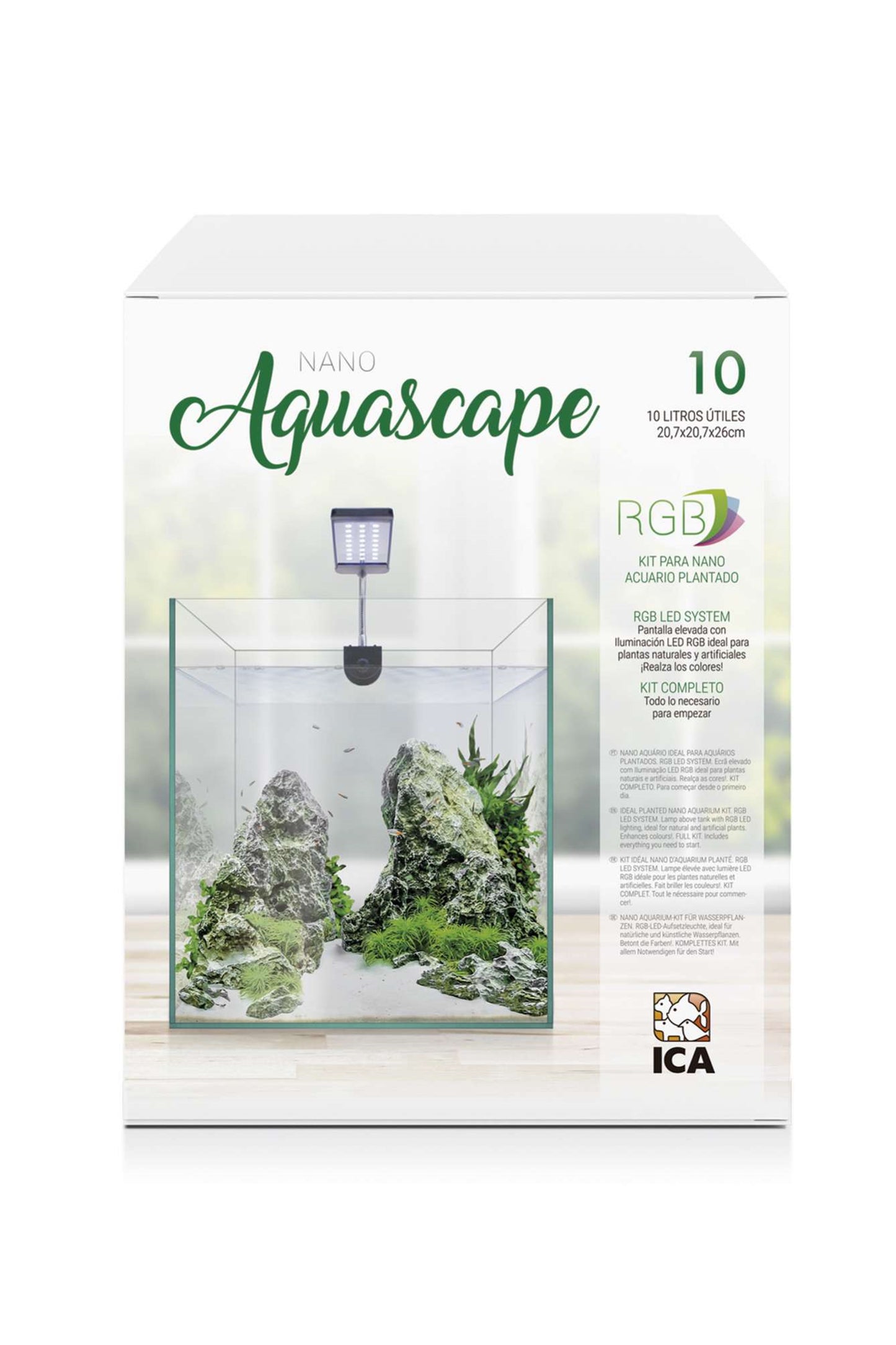 Acuario Kit Nano AquaScape RGB 10 de 10 litros