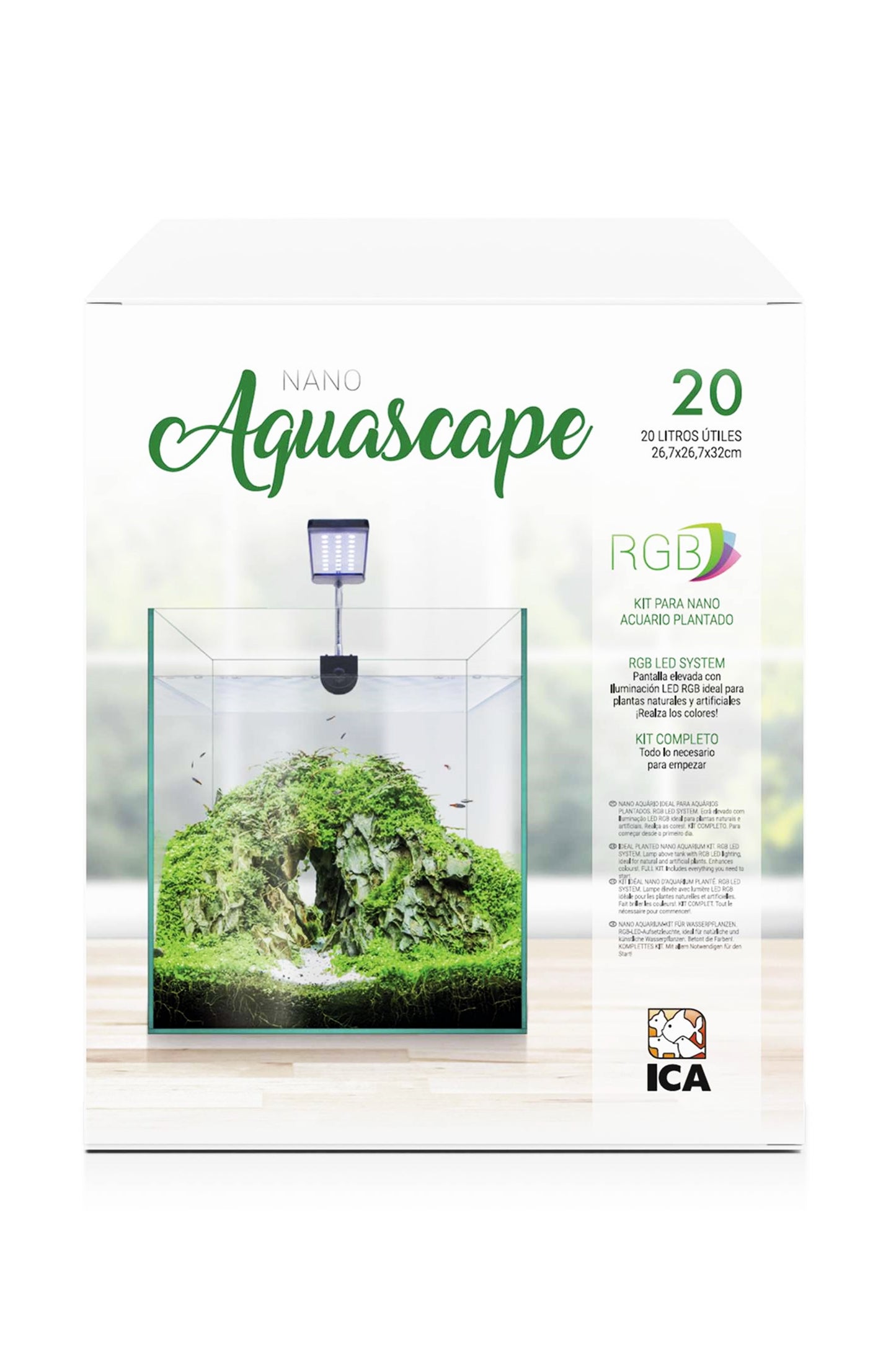 Acuario Kit Nano AquaScape RGB 20 de 20 litros