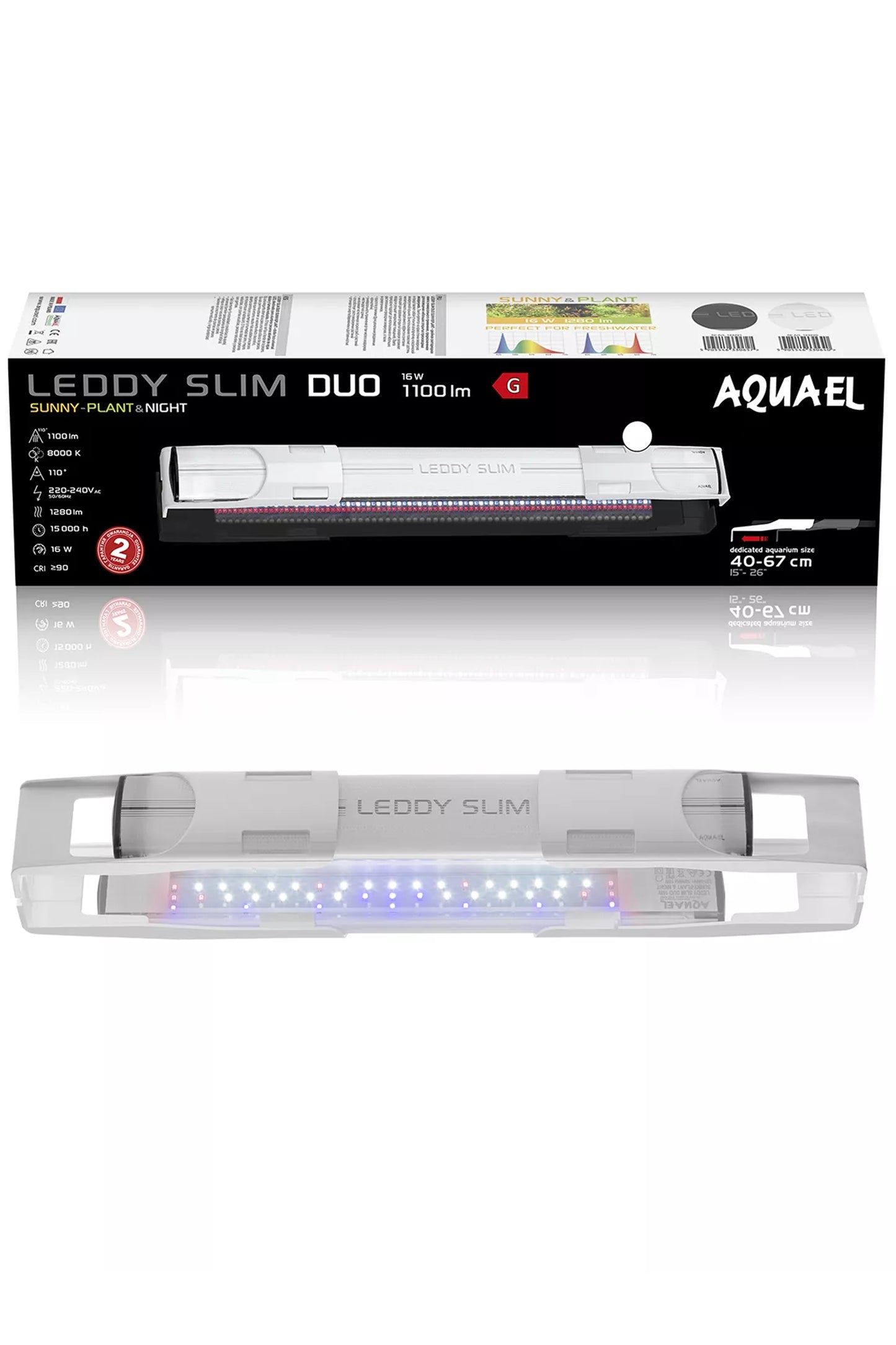AQUAEL - LEDDY Slim Duo Sunny Plant & Night 16W (Blanca)