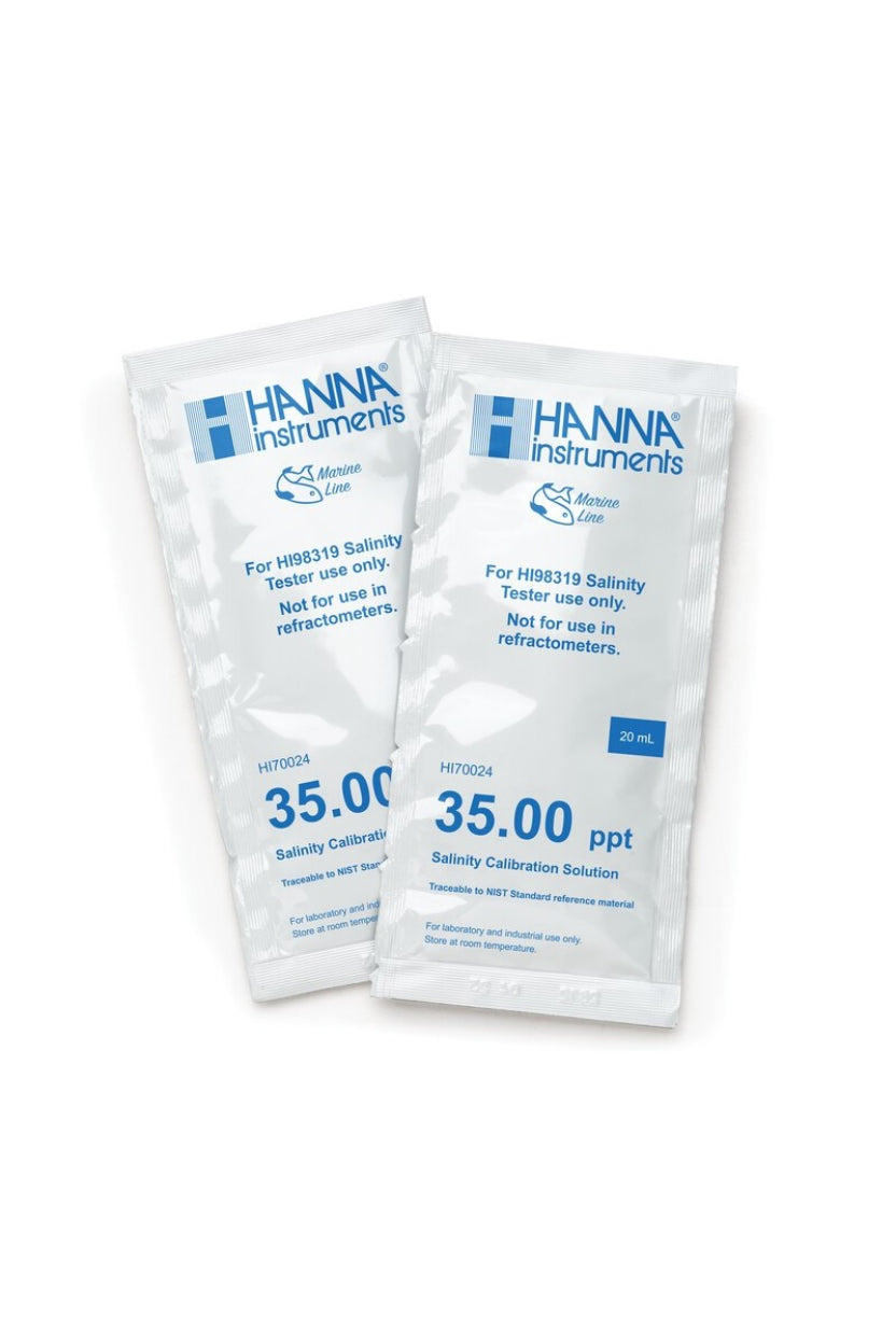 HANNA - Solución Calibración Salinidad 35ppt en 25 bolsas de 20 ml - Hi70024P