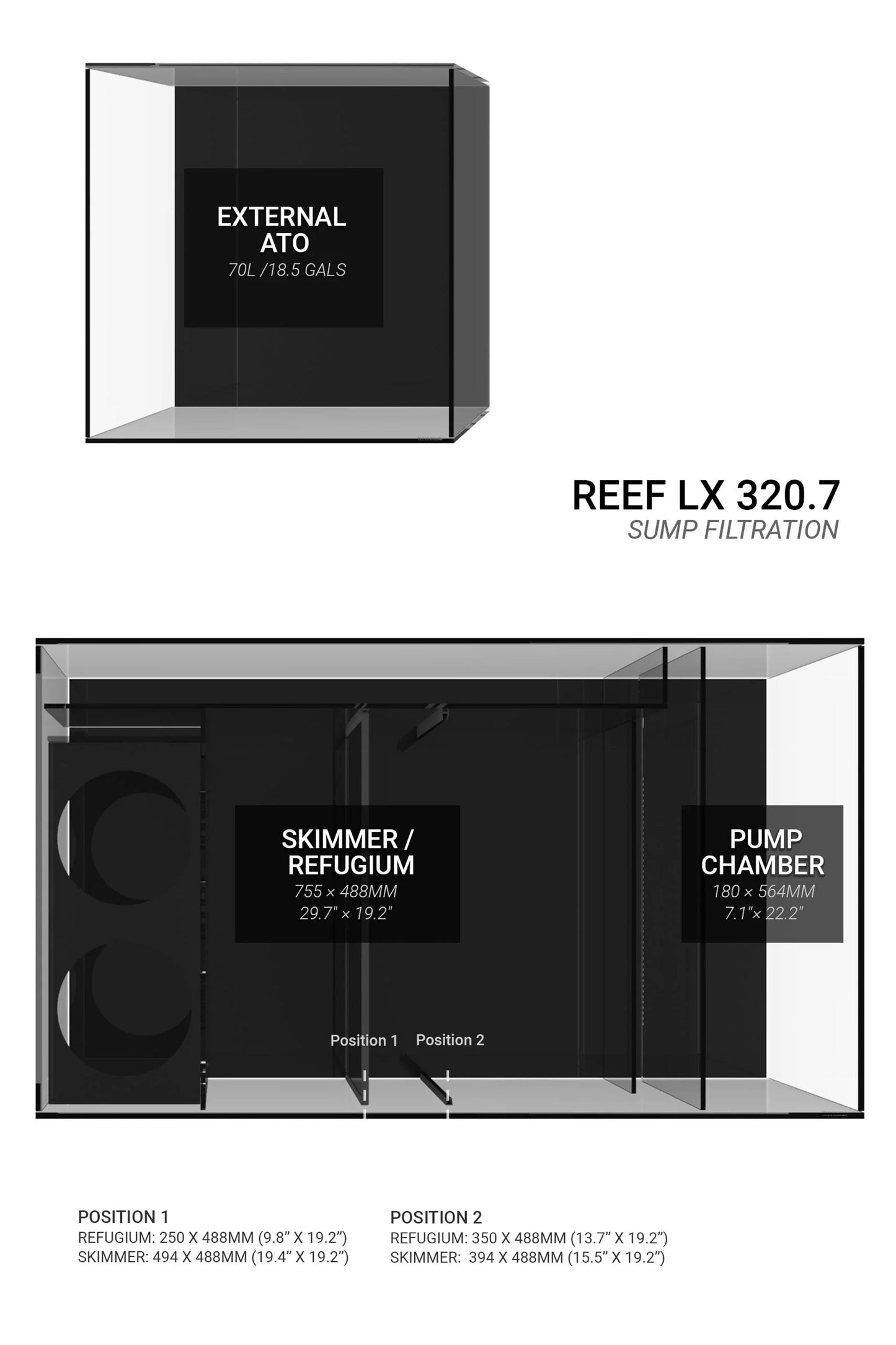 WATERBOX - Acuario REEF-LX 320.7 con mueble Negro