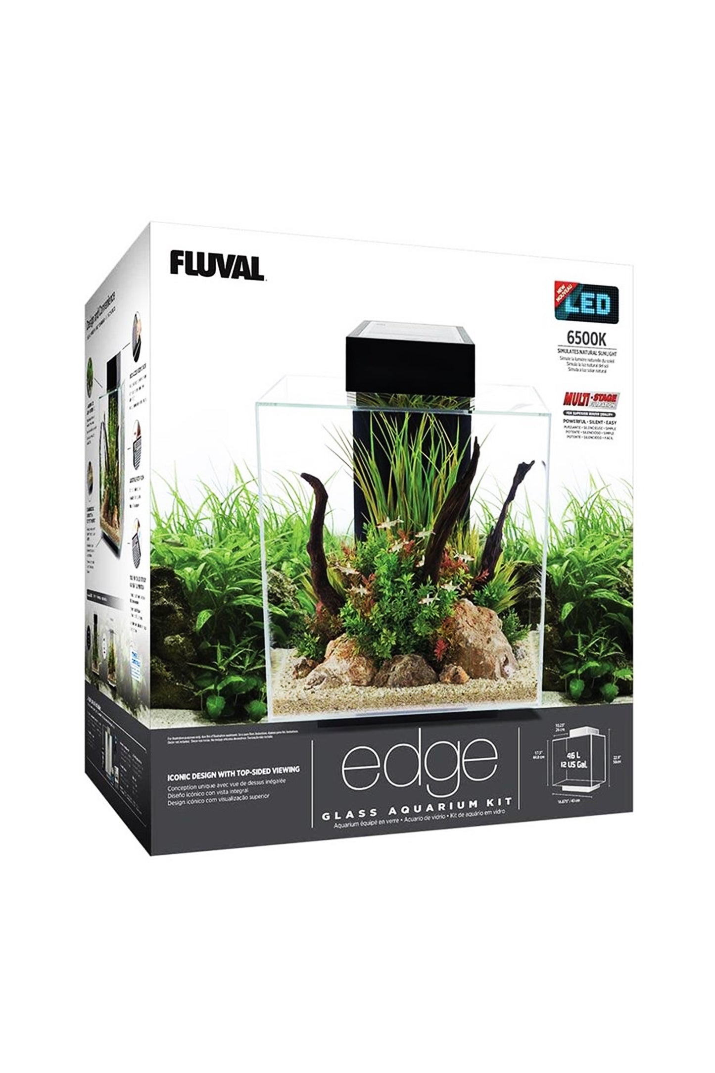 Fluval EDGE LED 2.0 Nano Acuario Negro de 46 litros