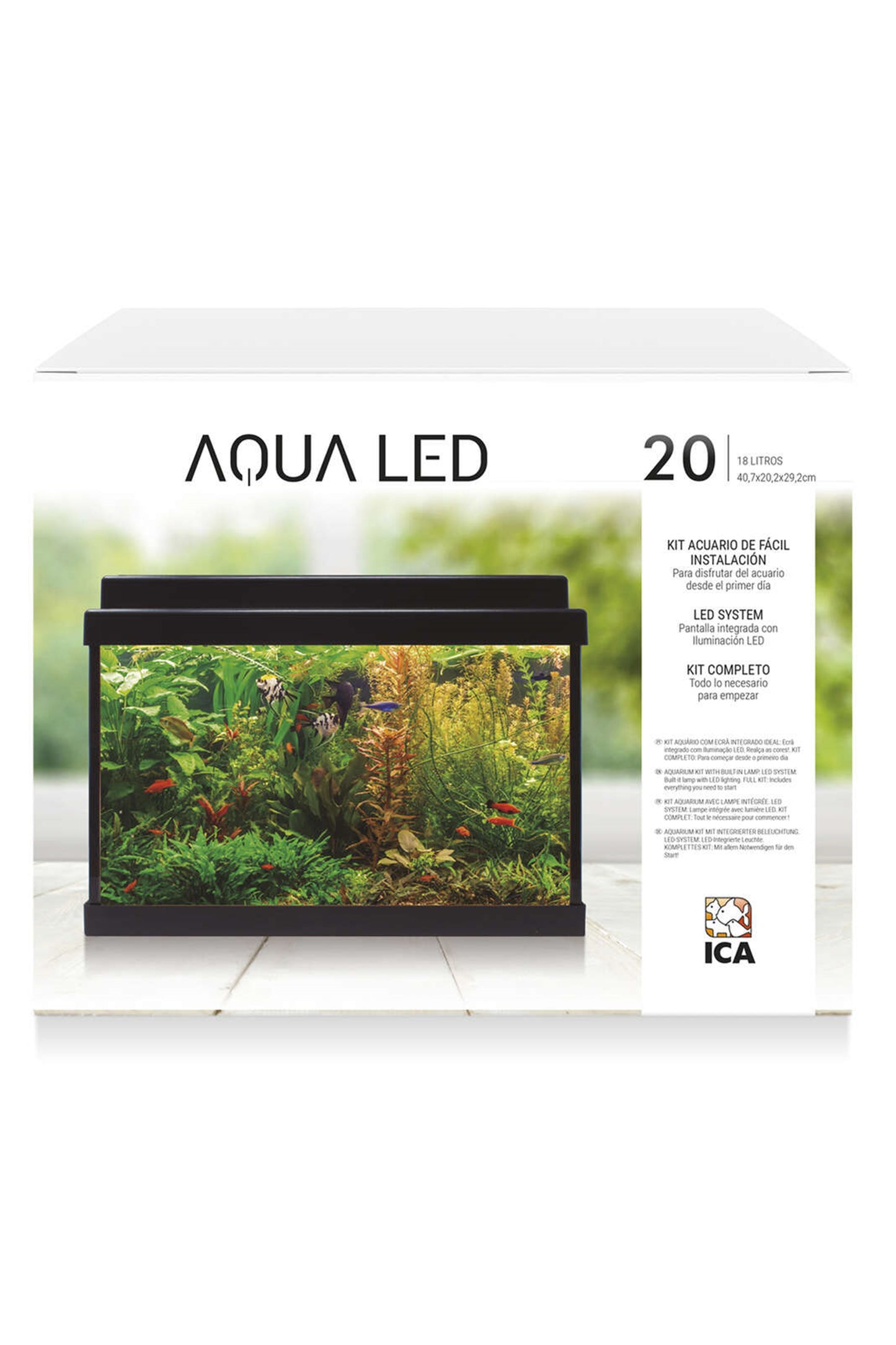 Acuario Kit AquaLED 20 con Filtro Interior (20 litros) Negro