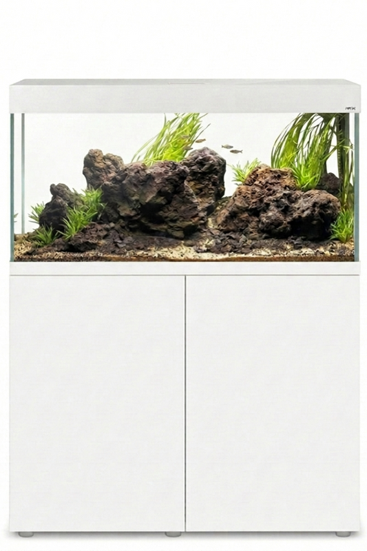 Acuario Optiset 200 litros con mueble Blanco