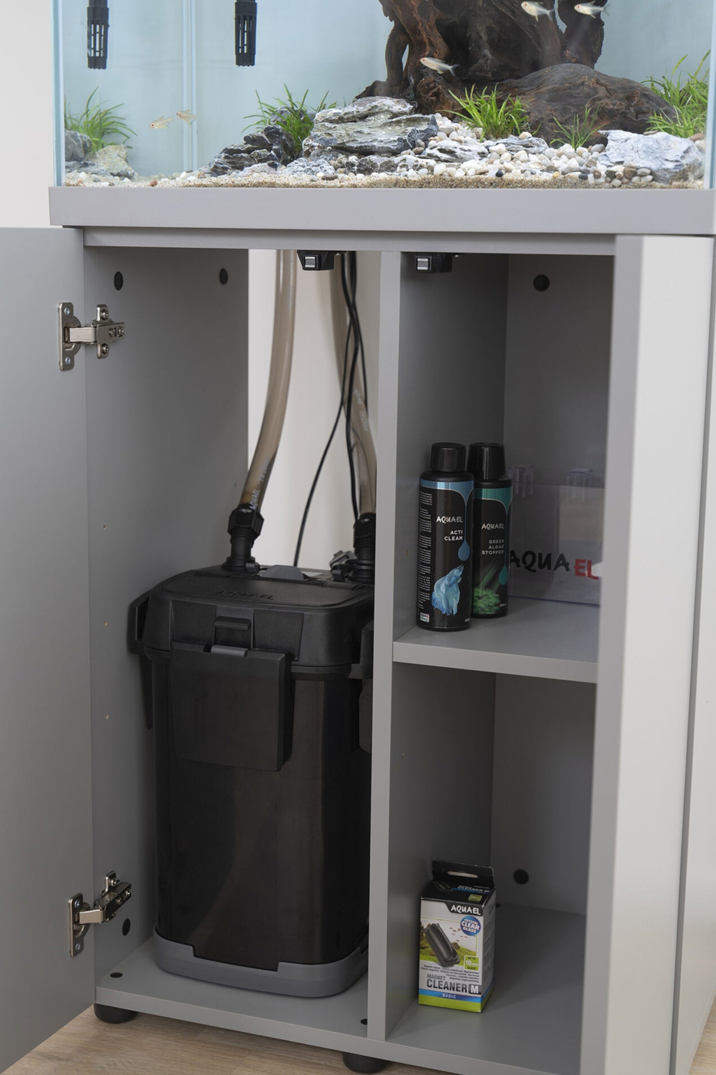 Acuario Optiset 130 litros con mueble Negro